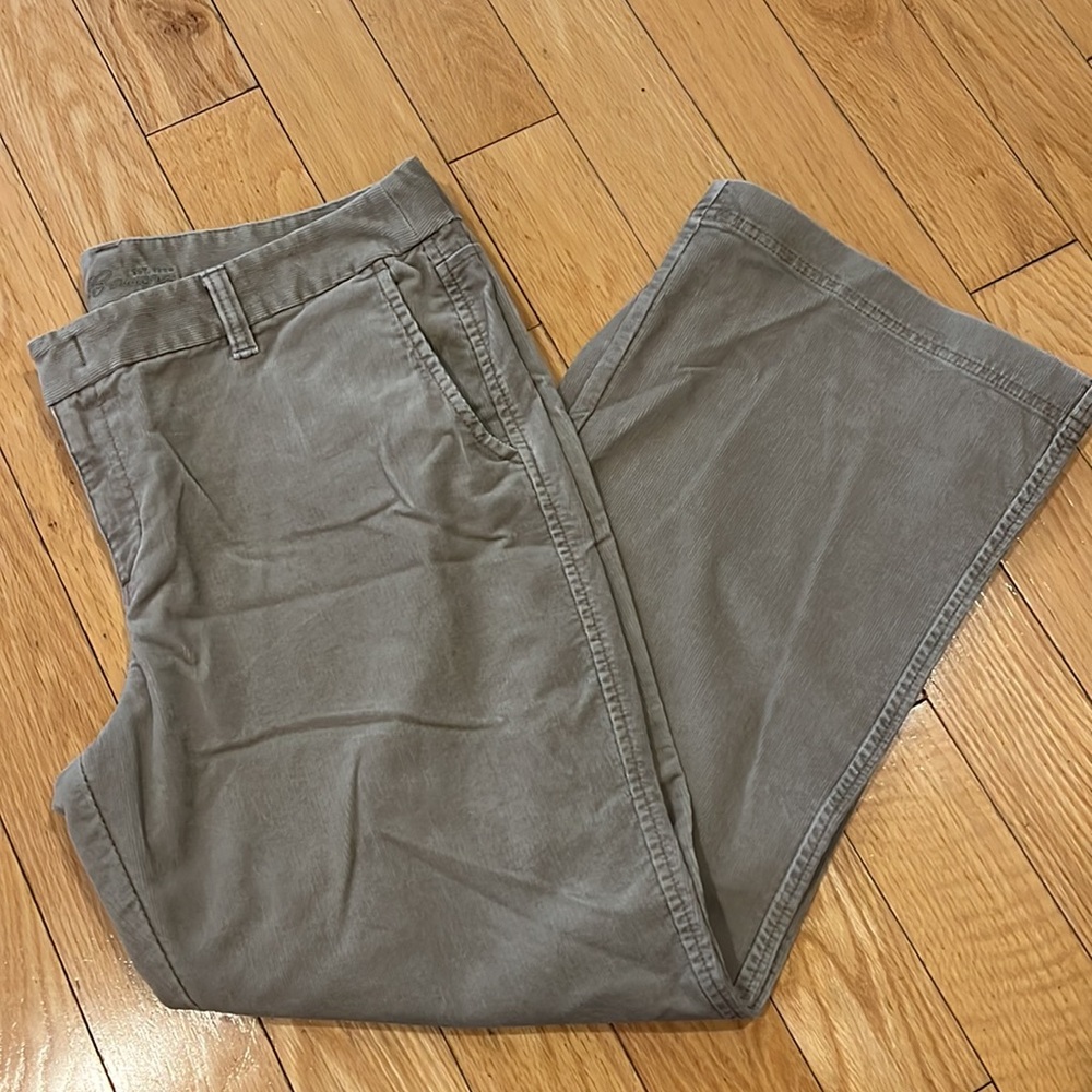 Eddie Bauer Tan Wide Leg Corduroy Pants Size Petite 16P